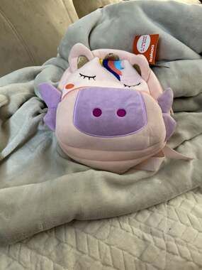 Kakoo Pink Plush Winged Unicorn Small Toddler Backpack